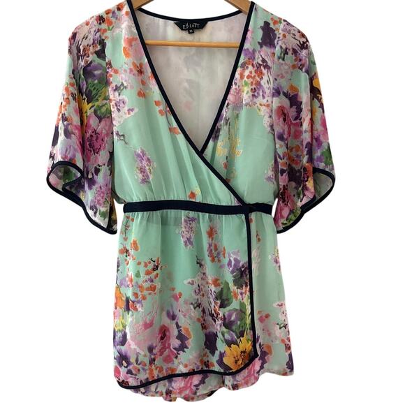 Elliatt Overindulgence Whimsy Multicolor Floral Wrap Romper Size‎ XS - Picture 1 of 14